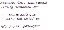 info@schmueck.at, Arsenal 16/5, 1030 Vienna, T +43 1 699 1011 3002